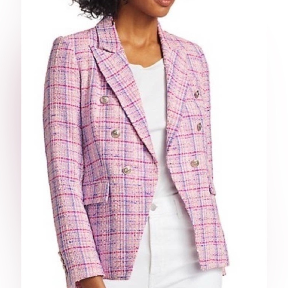 NEW Generation Love Alexa Tweed Blazer in Multi Pink